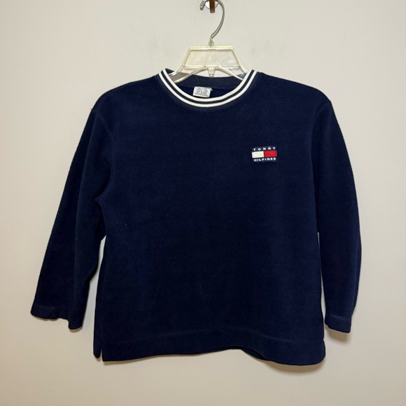 Vintage 90’s Tommy Hilfiger fleece blue sweatshirt. S - Picture 1 of 9